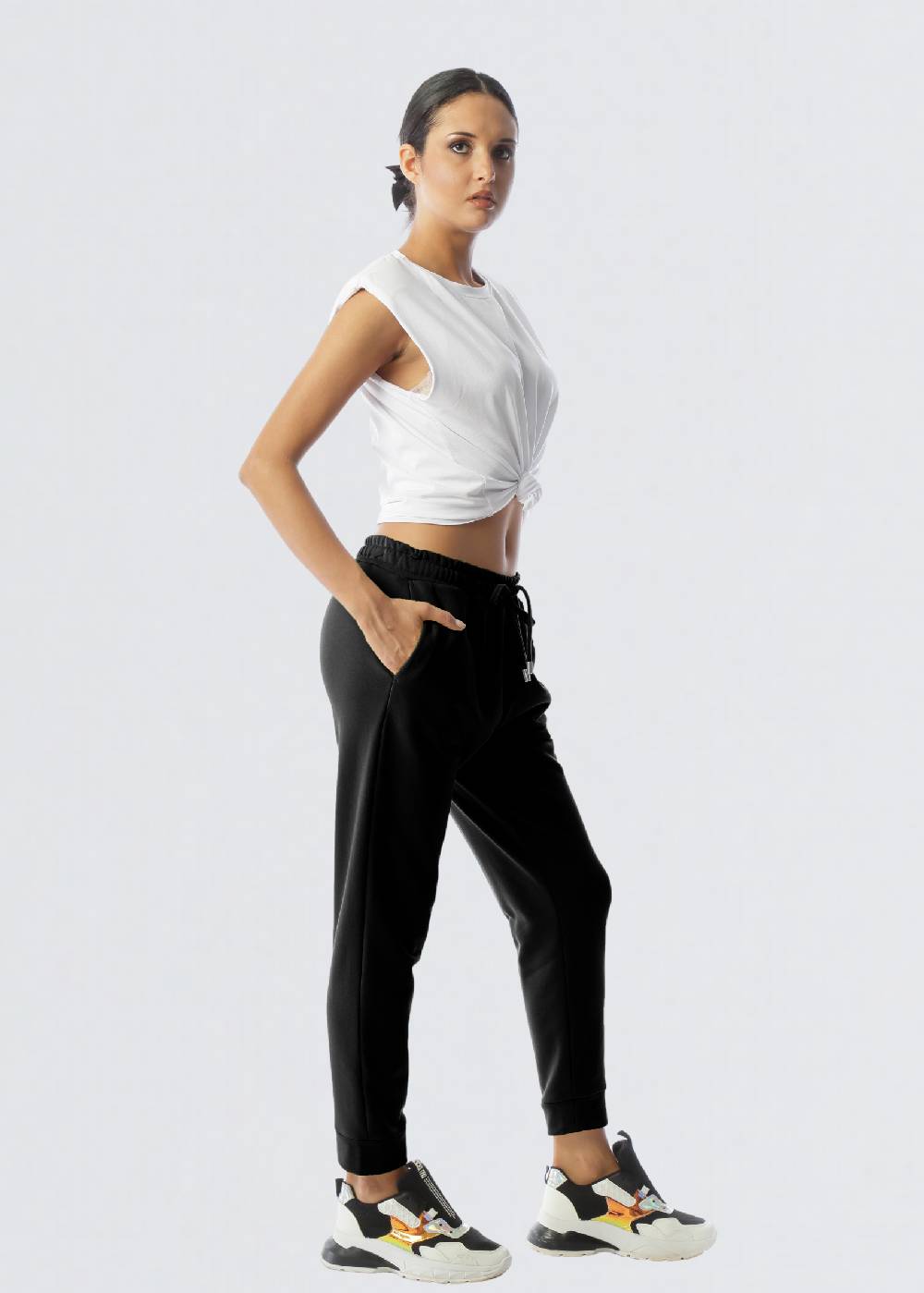 Paola T. Pantalone in cotone stretch Saldi Di Fabbrica