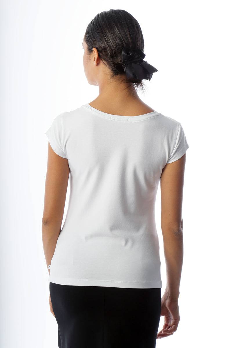 Paola T. T-shirt slim Heart Sostegno trimestrale