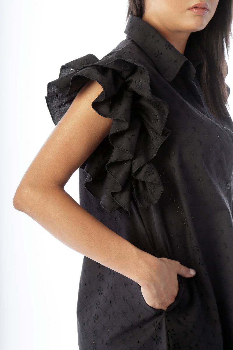 Paola T. Abito camicia in pizzo sangallo Pezzi Unici