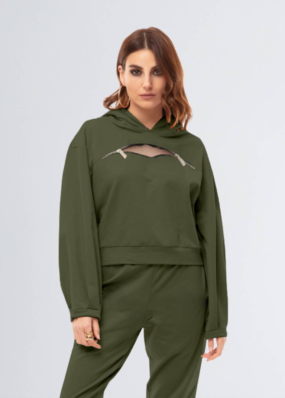 Paola T. Felpa con cappuccio e zip Saldi