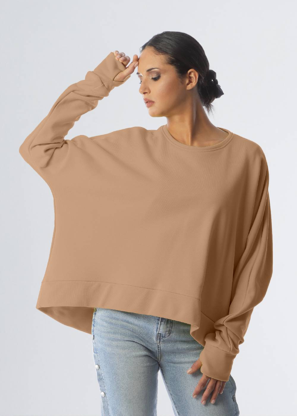 Paola T. Felpa corta in cotone stretch Vendita Economica