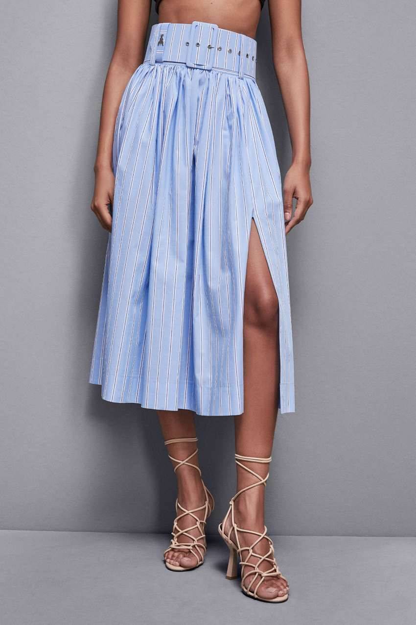 Patrizia Pepe Gonna svasata midi con cintura In Linea