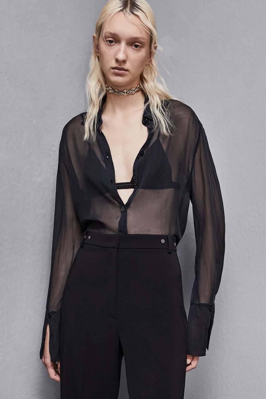 Patrizia Pepe Camicia over in chiffon di seta Spedizione Gratuita