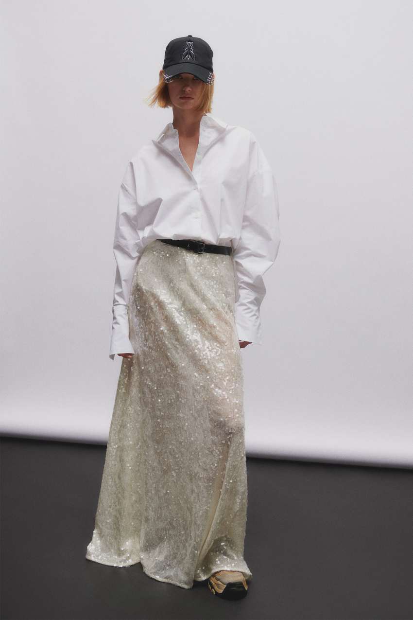 Patrizia Pepe Gonna con paillettes in tulle In Vendita