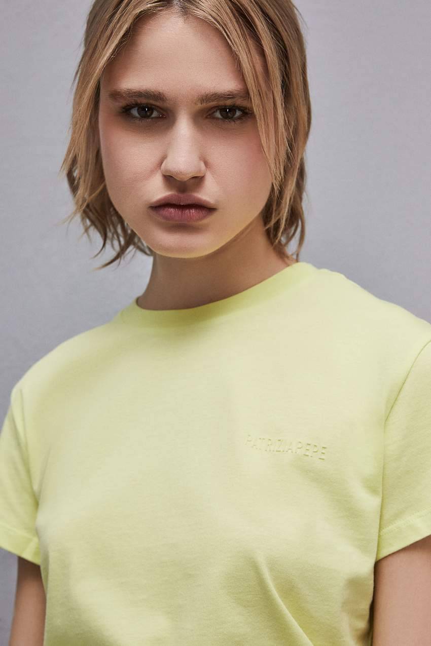 Patrizia Pepe T-shirt maniche corte con logo in cotone organico I Più Venduti