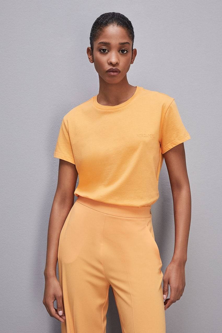 Patrizia Pepe T-shirt maniche corte con logo in cotone organico Spedizione Gratuita