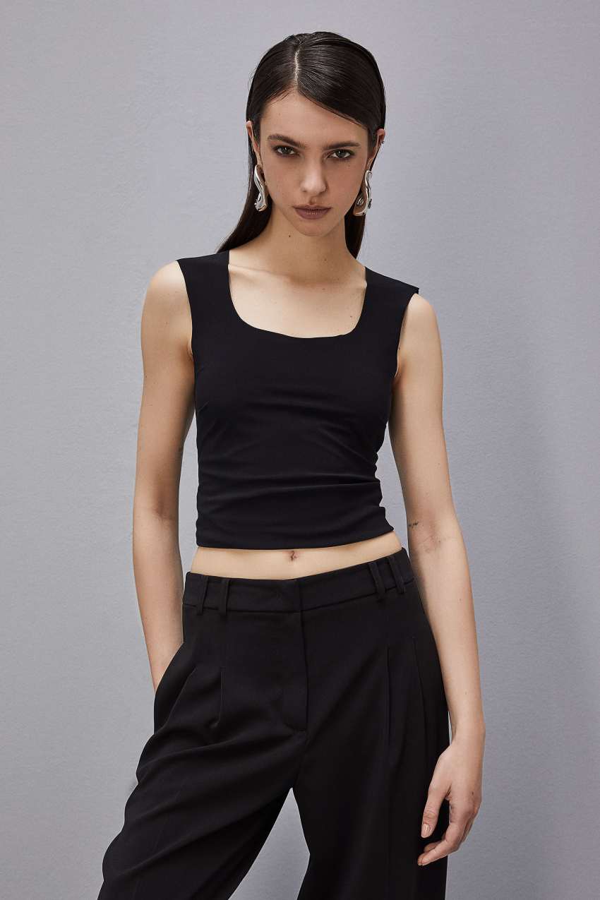 Patrizia Pepe Top canotta in jersey stretch Nuovo