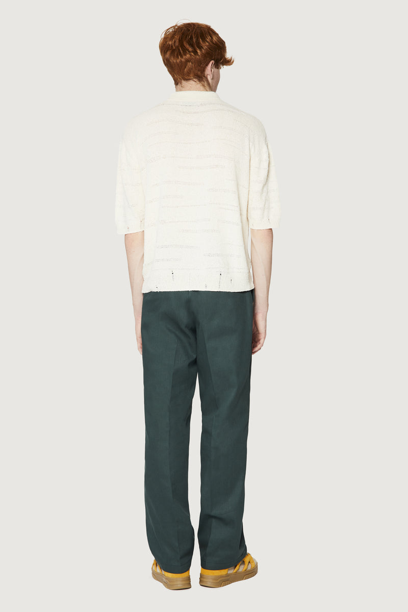 ﻿Paura ADAM KNIT POLO SHIRT OFF WHITE Prezzo Ridotto