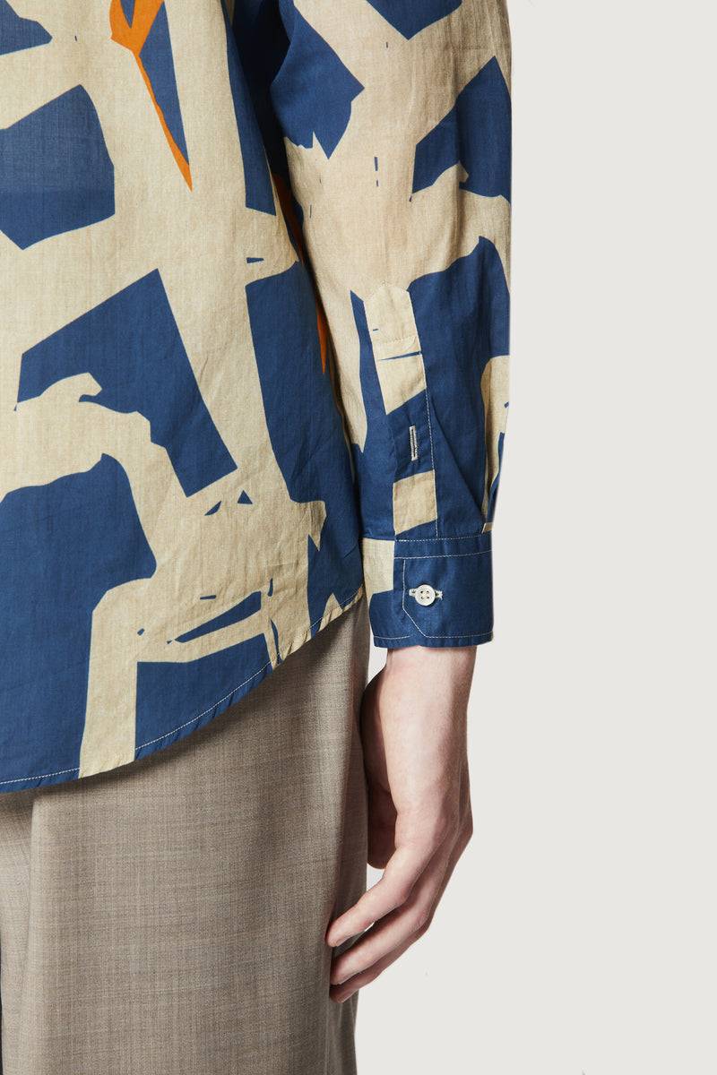 Paura BRUCE OVERSIZED SHIRT MODULO BLUE Presa