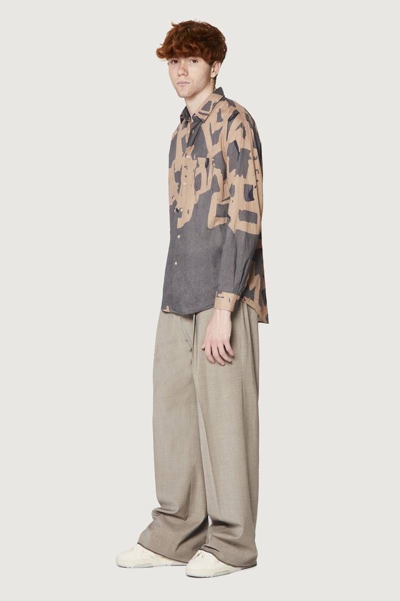 Paura BRUCE OVERSIZED SHIRT MODULO MUD Sconto