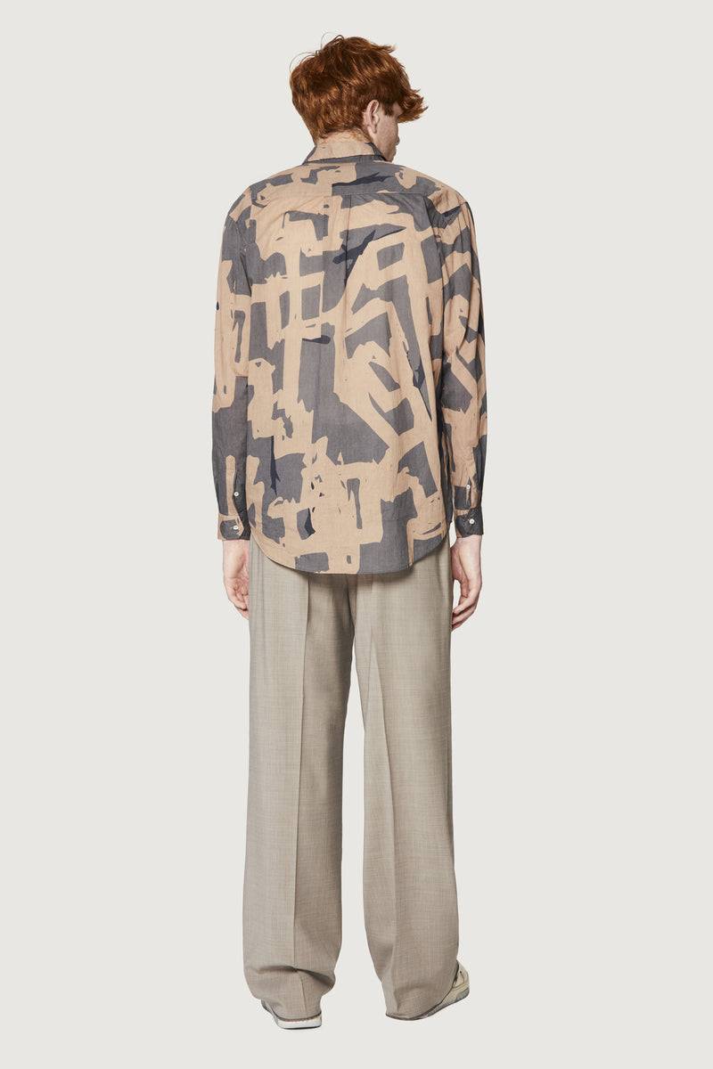 Paura BRUCE OVERSIZED SHIRT MODULO MUD Sconto