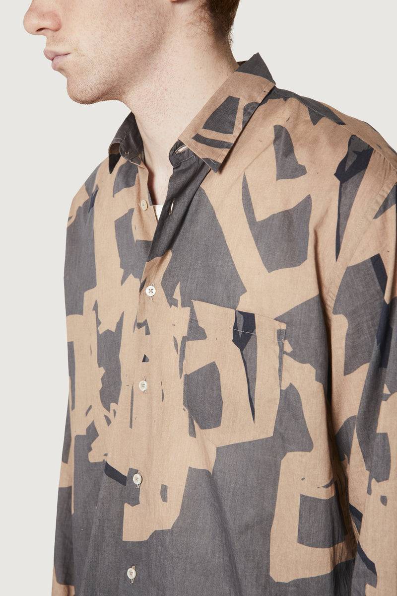 Paura BRUCE OVERSIZED SHIRT MODULO MUD Sconto