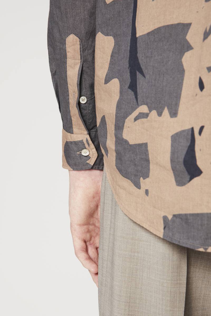 Paura BRUCE OVERSIZED SHIRT MODULO MUD Sconto