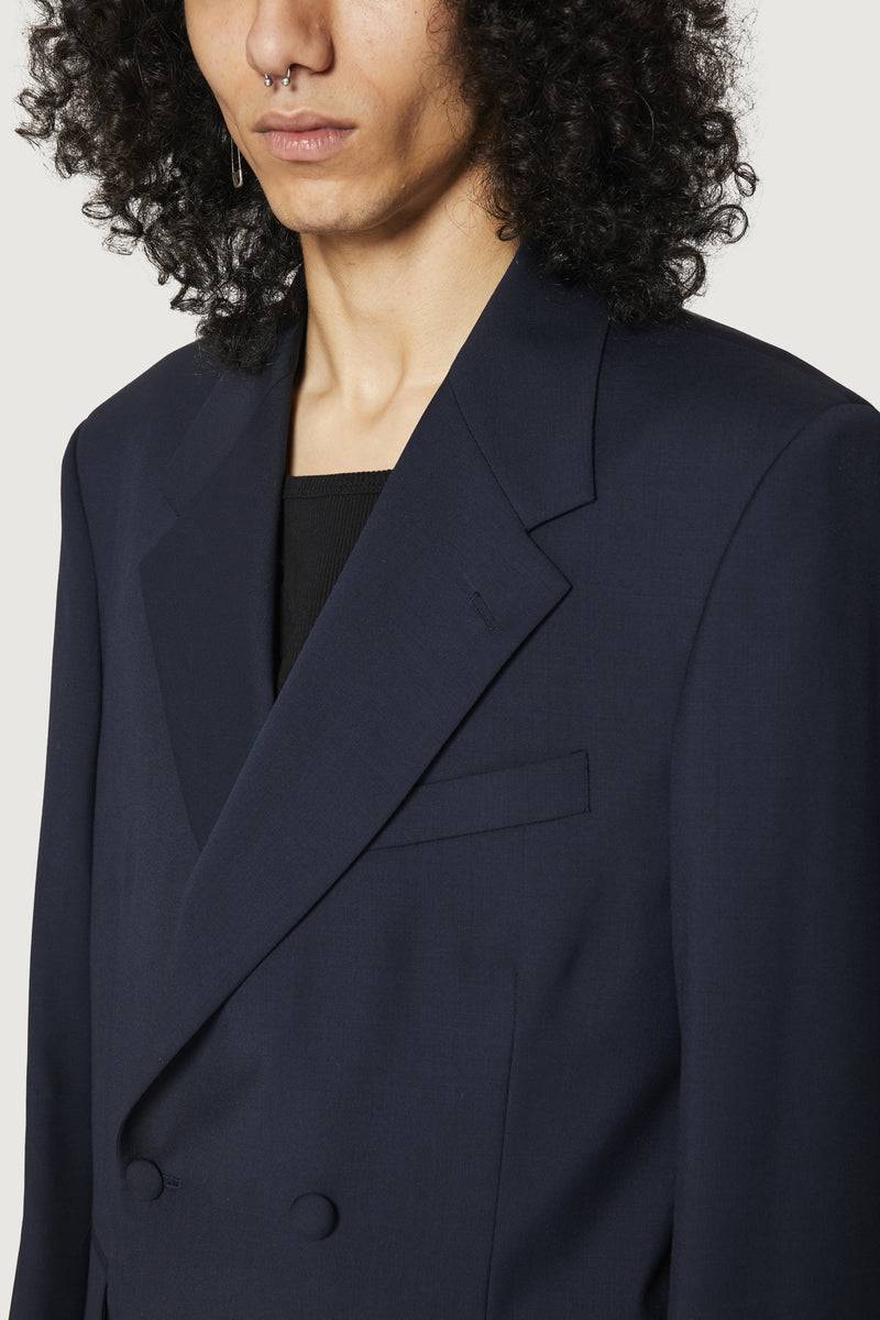 Paura CASSEL DOUBLEBREASTED SUIT JACKET DARK BLUE In Vendita