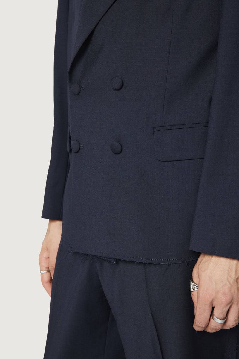 Paura CASSEL DOUBLEBREASTED SUIT JACKET DARK BLUE In Vendita