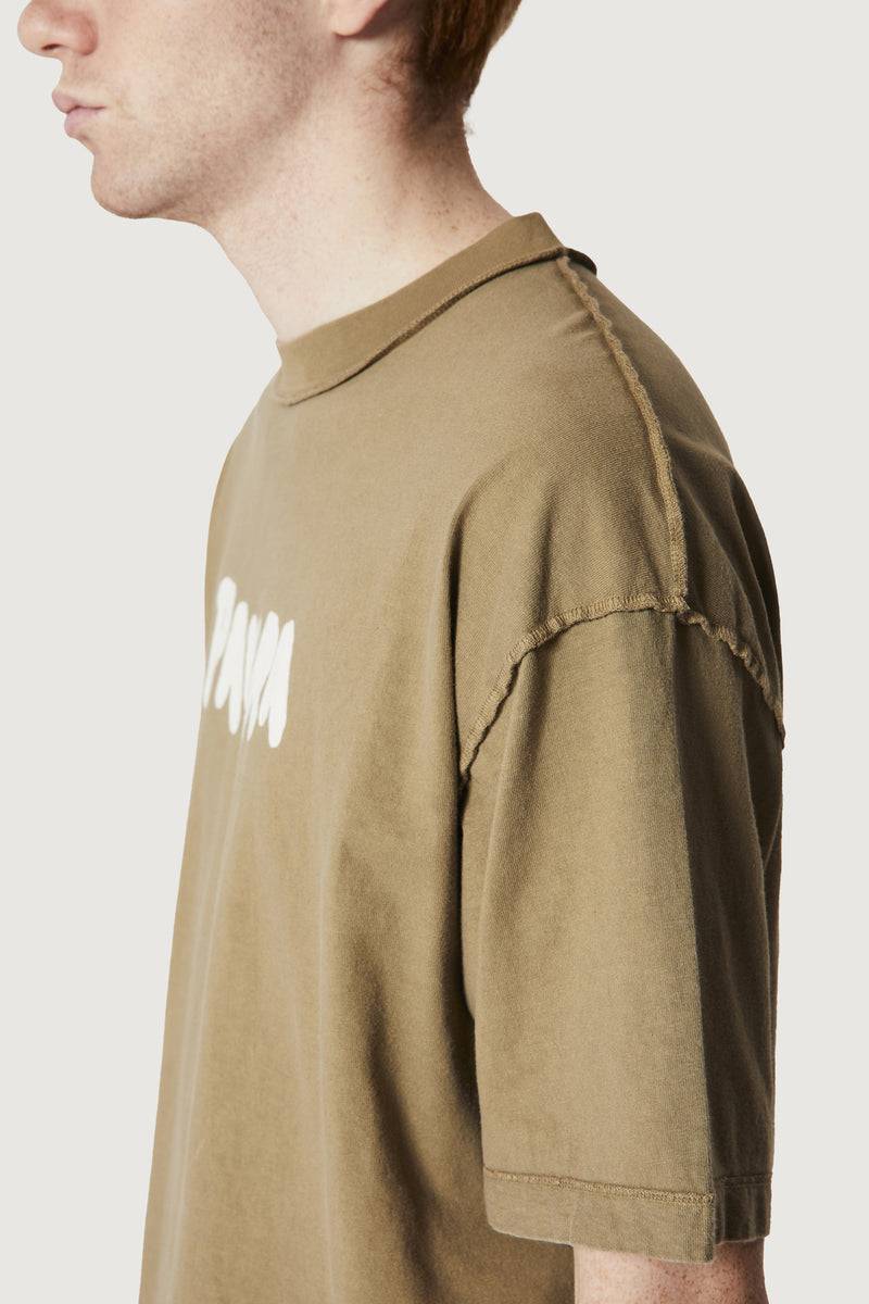 Paura COSTA OVERSIZED T-SHIRT BOLD LOGO MUD Hotsell