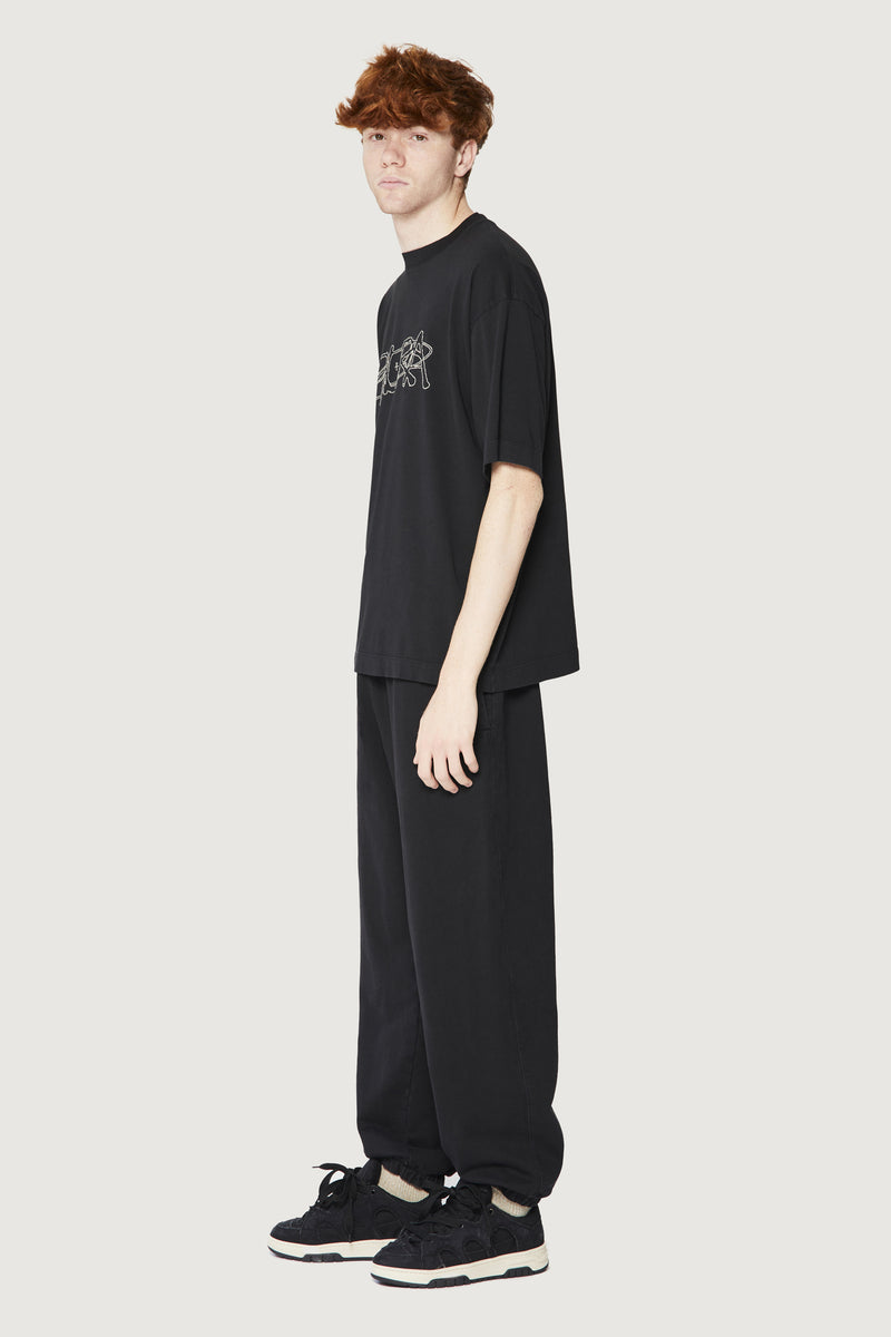Paura COSTA OVERSIZED T-SHIRT COSMIC LOGO BLACK Vendita Calda