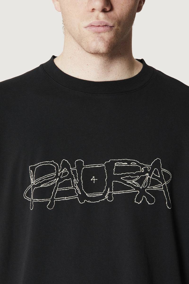 Paura COSTA OVERSIZED T-SHIRT COSMIC LOGO BLACK Vendita Calda