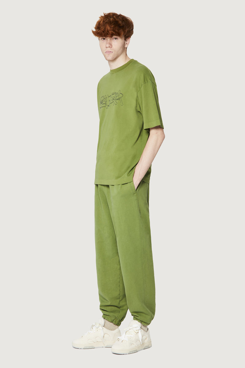 Paura COSTA OVERSIZED T-SHIRT COSMIC LOGO GREEN Vendita Economica
