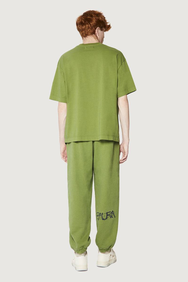 Paura COSTA OVERSIZED T-SHIRT COSMIC LOGO GREEN Vendita Economica