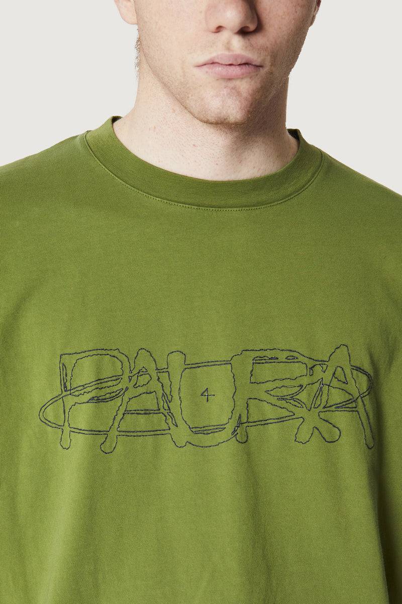 Paura COSTA OVERSIZED T-SHIRT COSMIC LOGO GREEN Vendita Economica