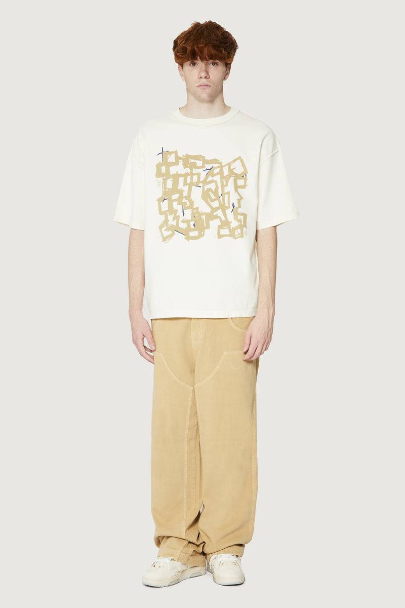 Paura COSTA OVERSIZED T-SHIRT MODULO OFF-WHITE