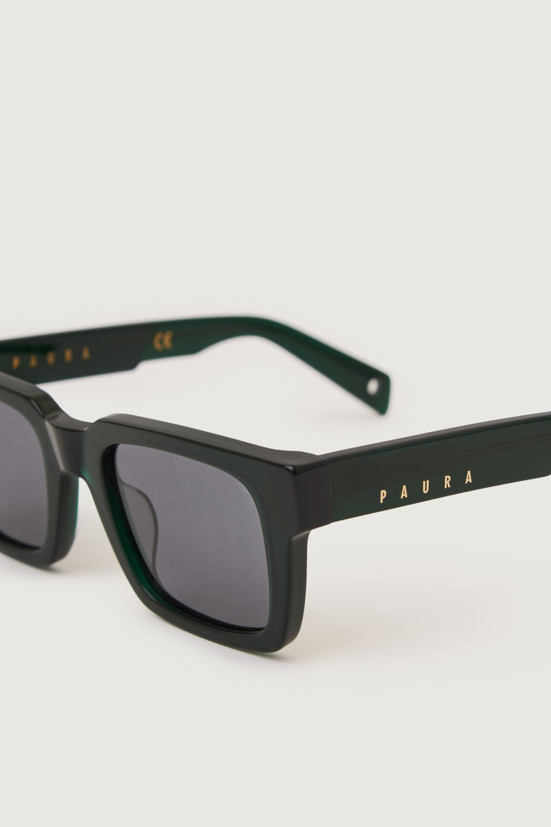 Paura DELIRIO SUNGLASSES BLACK GREEN/GREY LENS Nuova
