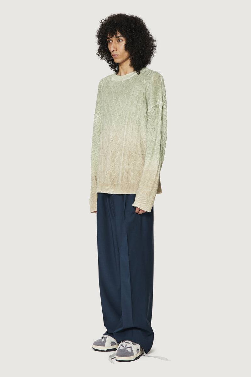 Paura DEREK SWEATER GREEN/BEIGE Italia
