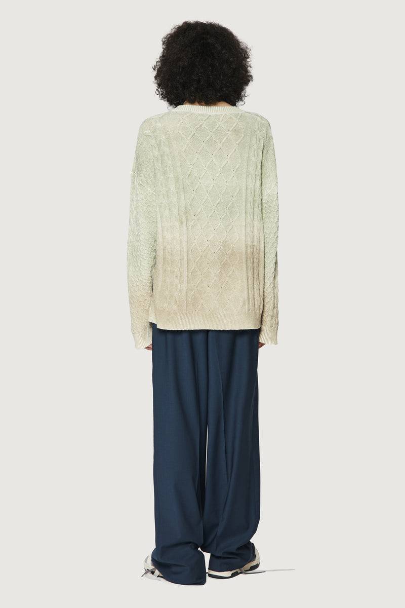 Paura DEREK SWEATER GREEN/BEIGE Italia