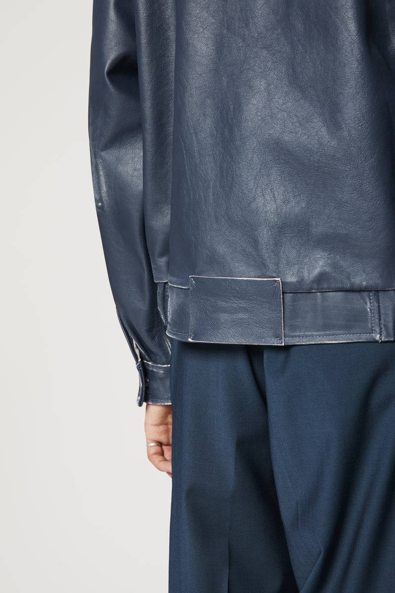 Paura EFREM LEATHER JACKET BLUE 2025