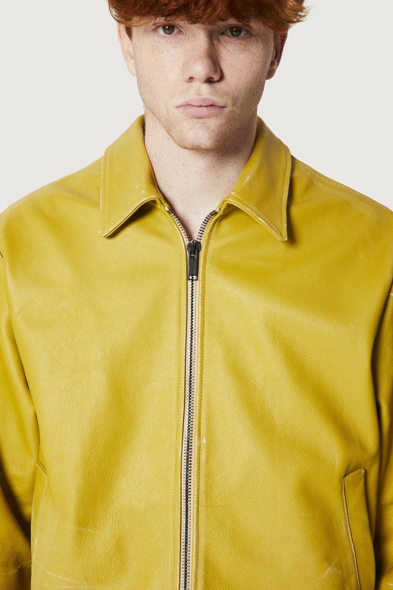Paura EFREM LEATHER JACKET CEDAR In Linea