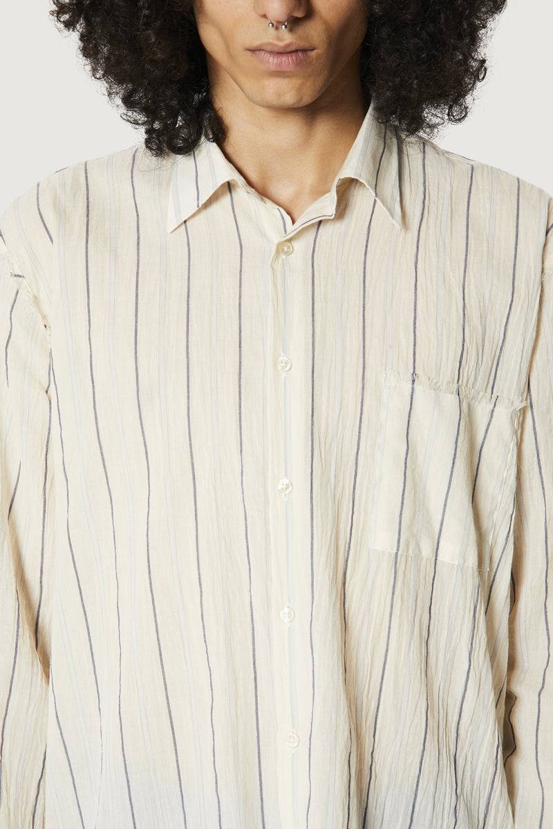 Paura ERZIN OVERSIZED SHIRT OFF-WHITE WITH STRIPES Negozi Online