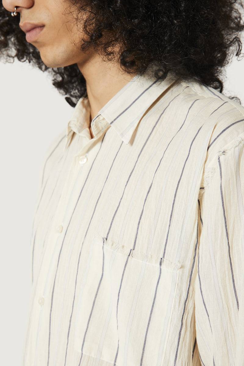 Paura ERZIN OVERSIZED SHIRT OFF-WHITE WITH STRIPES Negozi Online