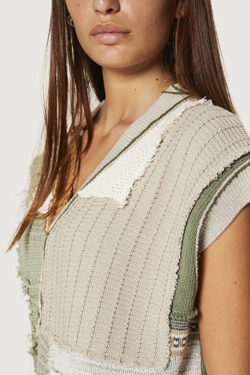 Paura NABIL PATCHWORK VEST MULTICOLOR Moda