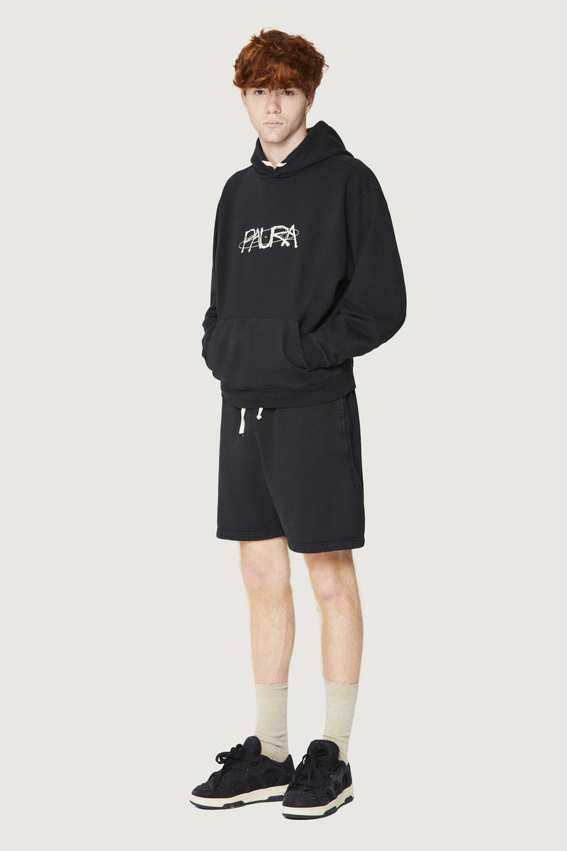 Paura SANTI HOODIE SWEATSHIRT COSMIC LOGO BLACK Promozione Limitata