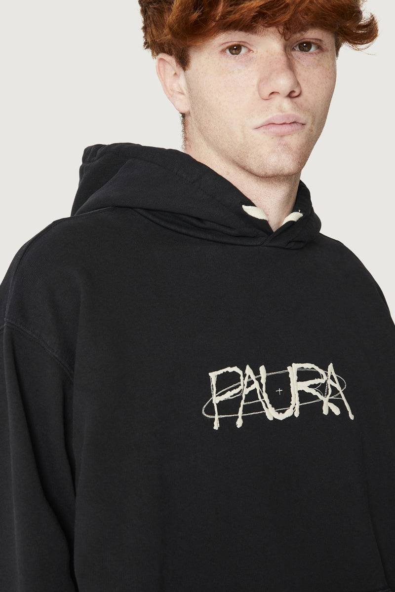 Paura SANTI HOODIE SWEATSHIRT COSMIC LOGO BLACK Promozione Limitata