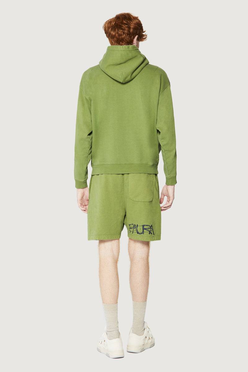 Paura SANTI HOODIE SWEATSHIRT COSMIC LOGO GREEN Fino Al -60%