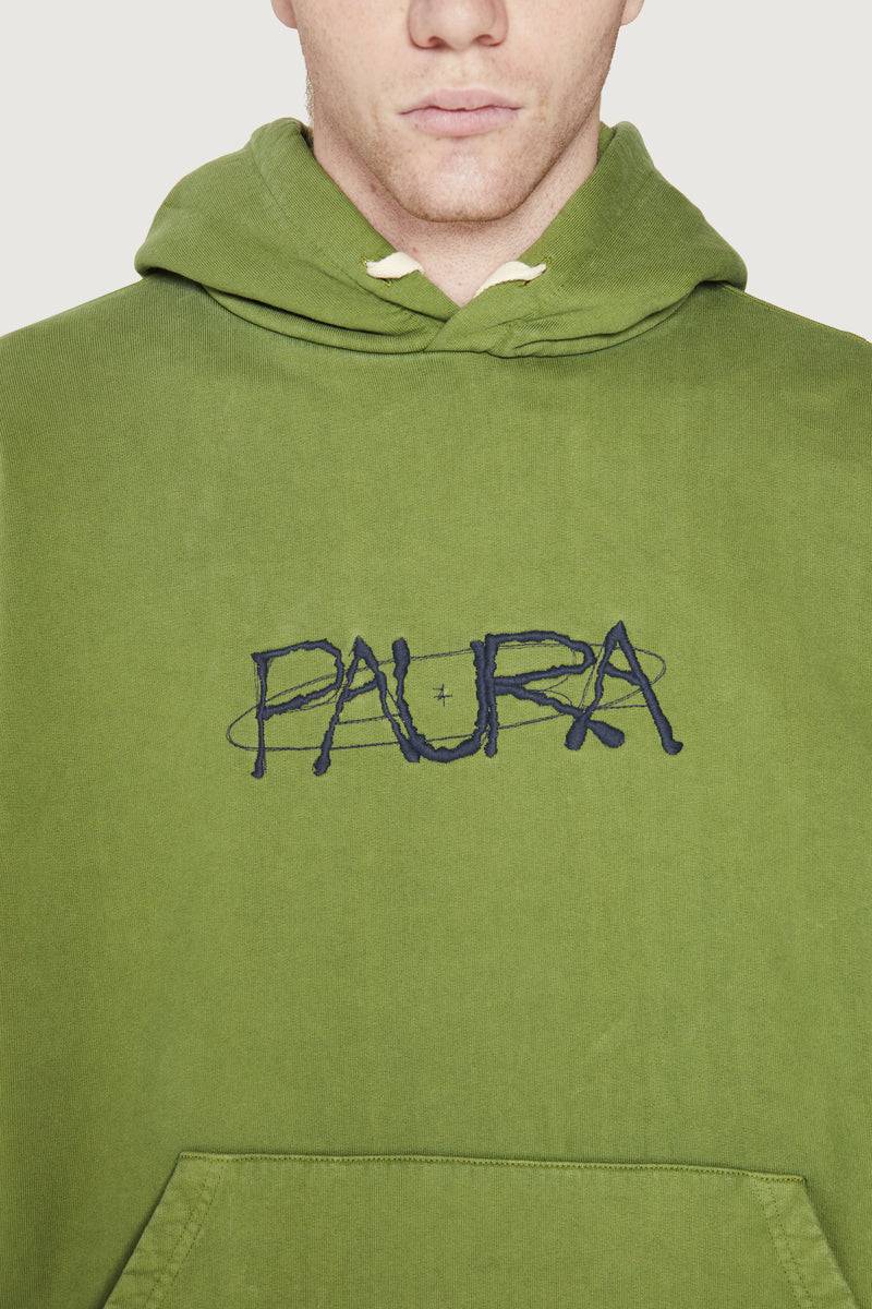 Paura SANTI HOODIE SWEATSHIRT COSMIC LOGO GREEN Fino Al -60%