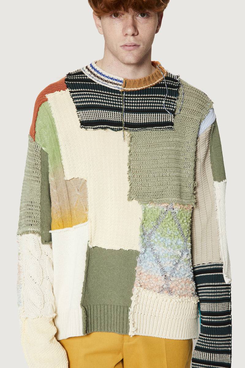 Paura UTOPIA PATCHWORK SWEATER MULTICOLOR Novità