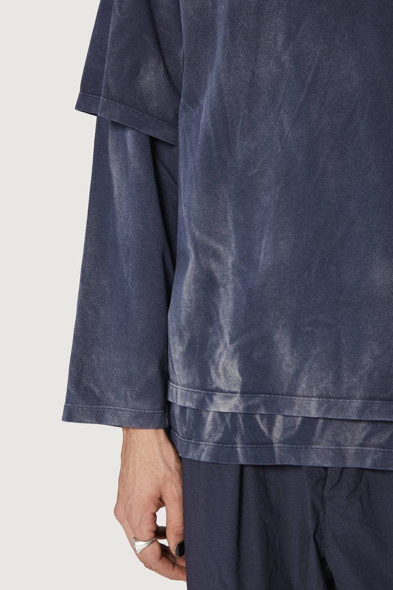 Paura ZENO DOUBLE LAYER LONGSLEEVE DARK BLUE Saldi