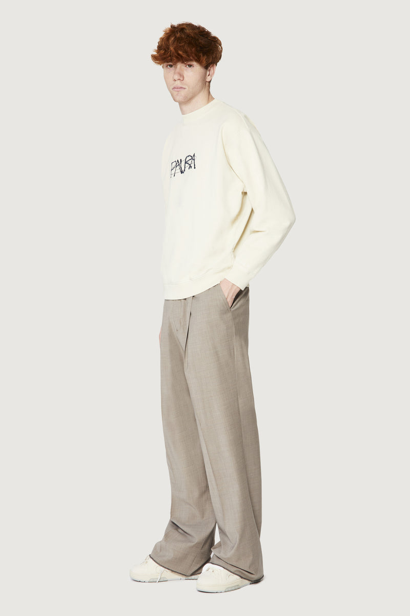 Paura SAMUEL CREWNECK SWEATSHIRT COSMIC LOGO OFF-WHITE Vendite Flash
