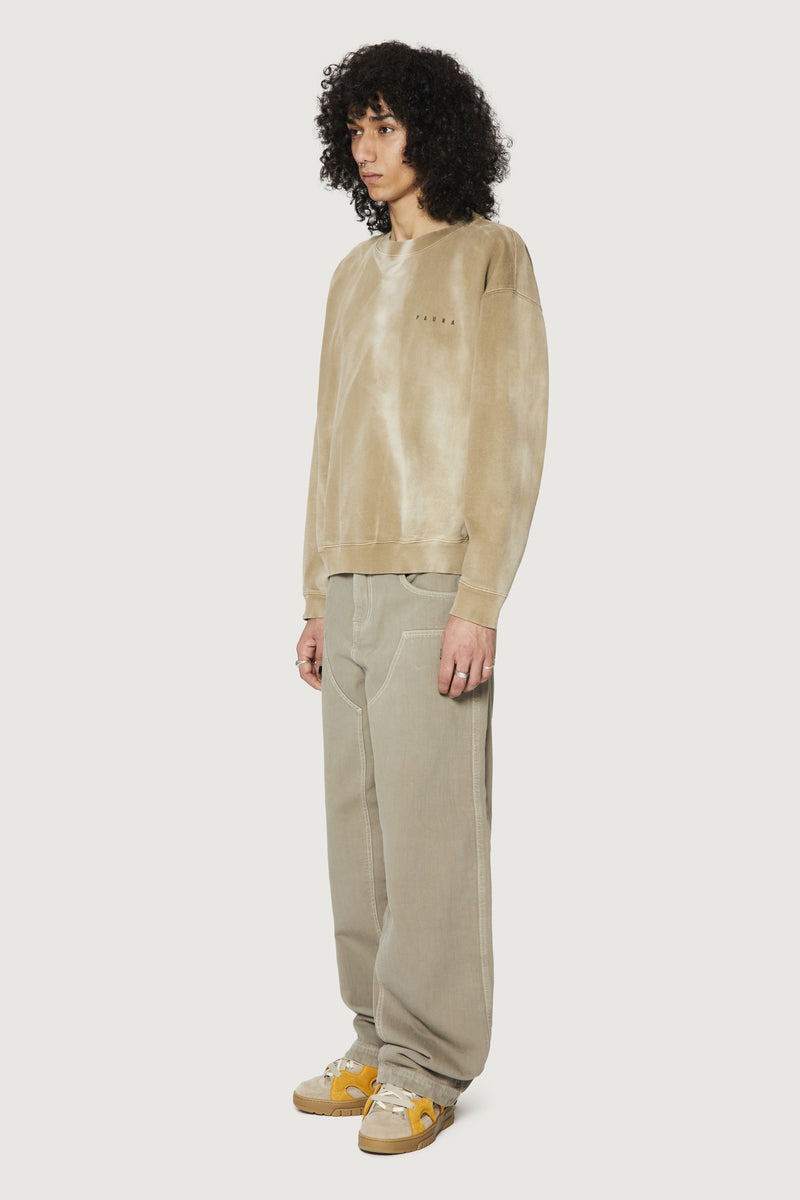 Paura SAMUEL CREWNECK SWEATSHIRT MUD In Saldo