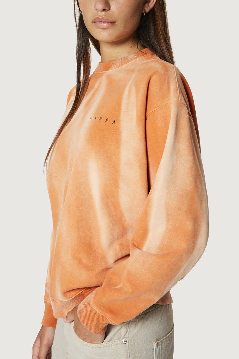 Paura SAMUEL CREWNECK SWEATSHIRT ORANGE Nuova
