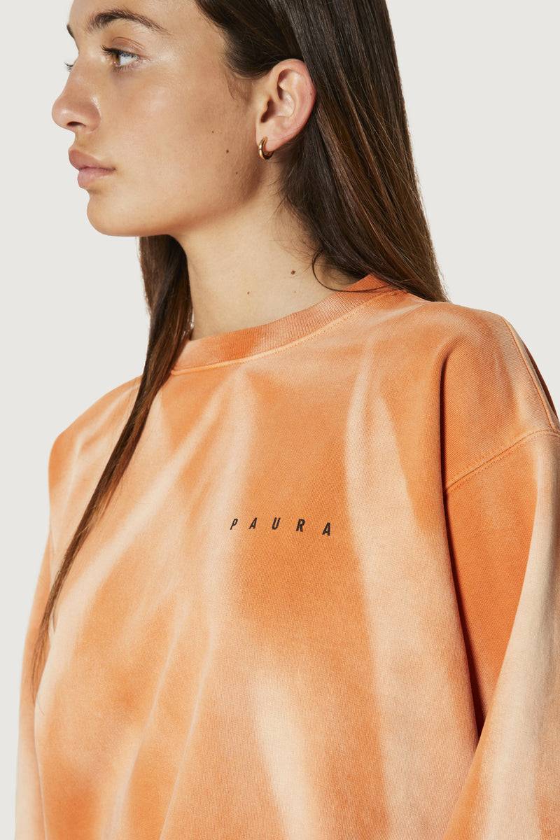 Paura SAMUEL CREWNECK SWEATSHIRT ORANGE Nuova