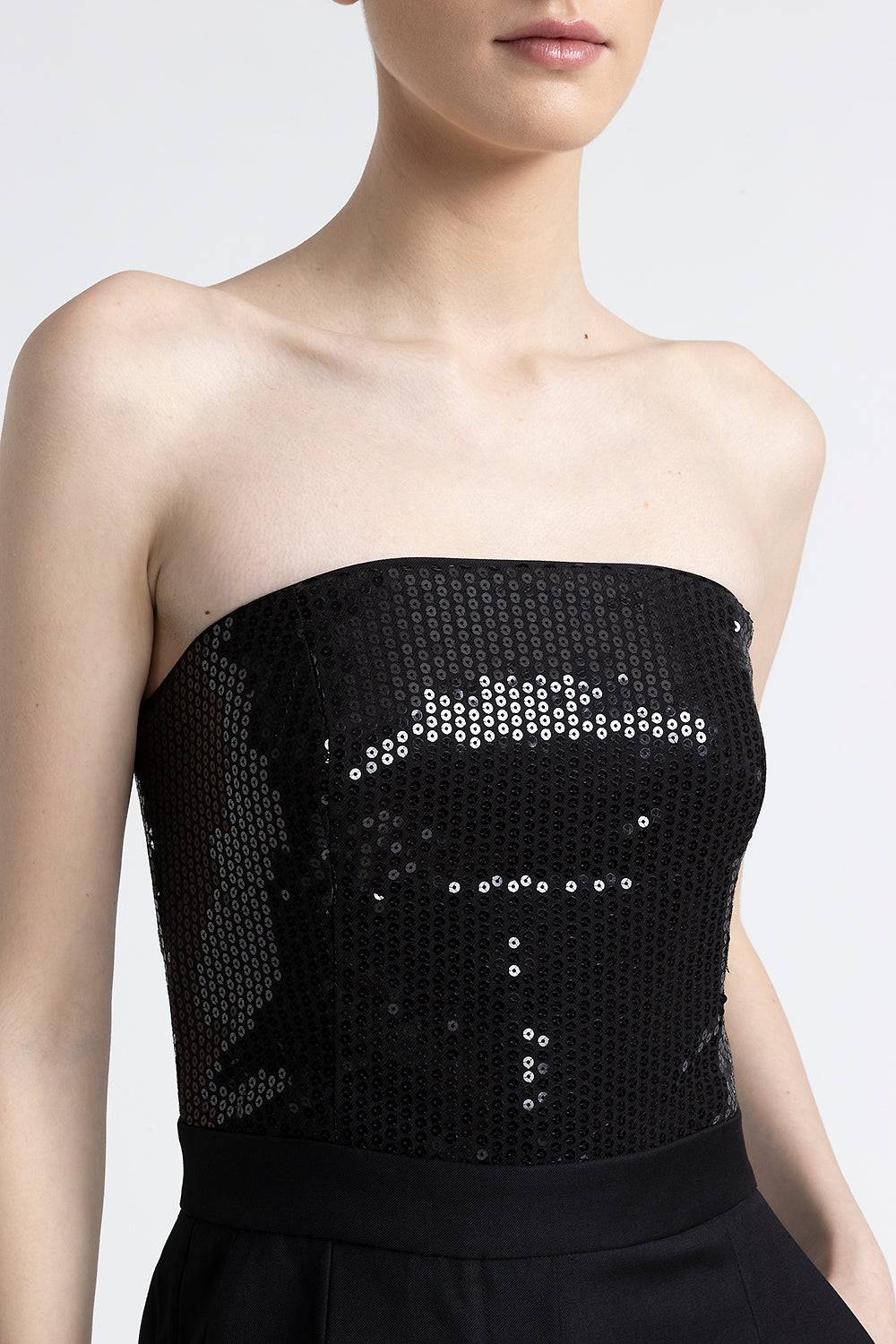 ﻿Peserico Tuta senza maniche in twill con paillettes Offerta Giorno del Papà