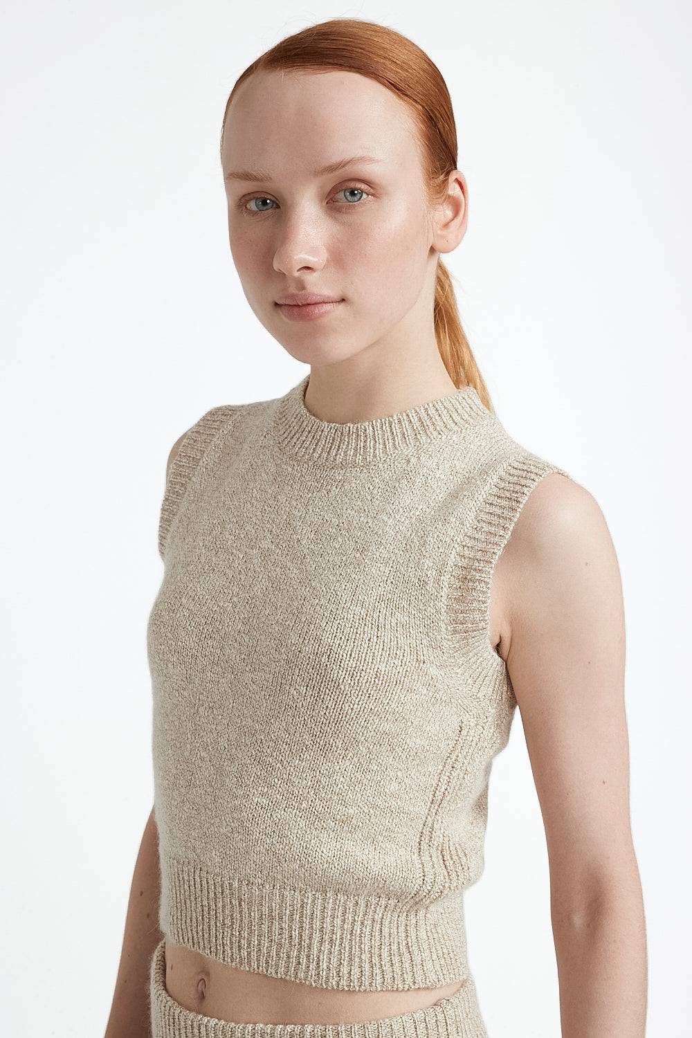 Peserico Top tricot in cotone e lana dalpaca con lurex Offerte speciali