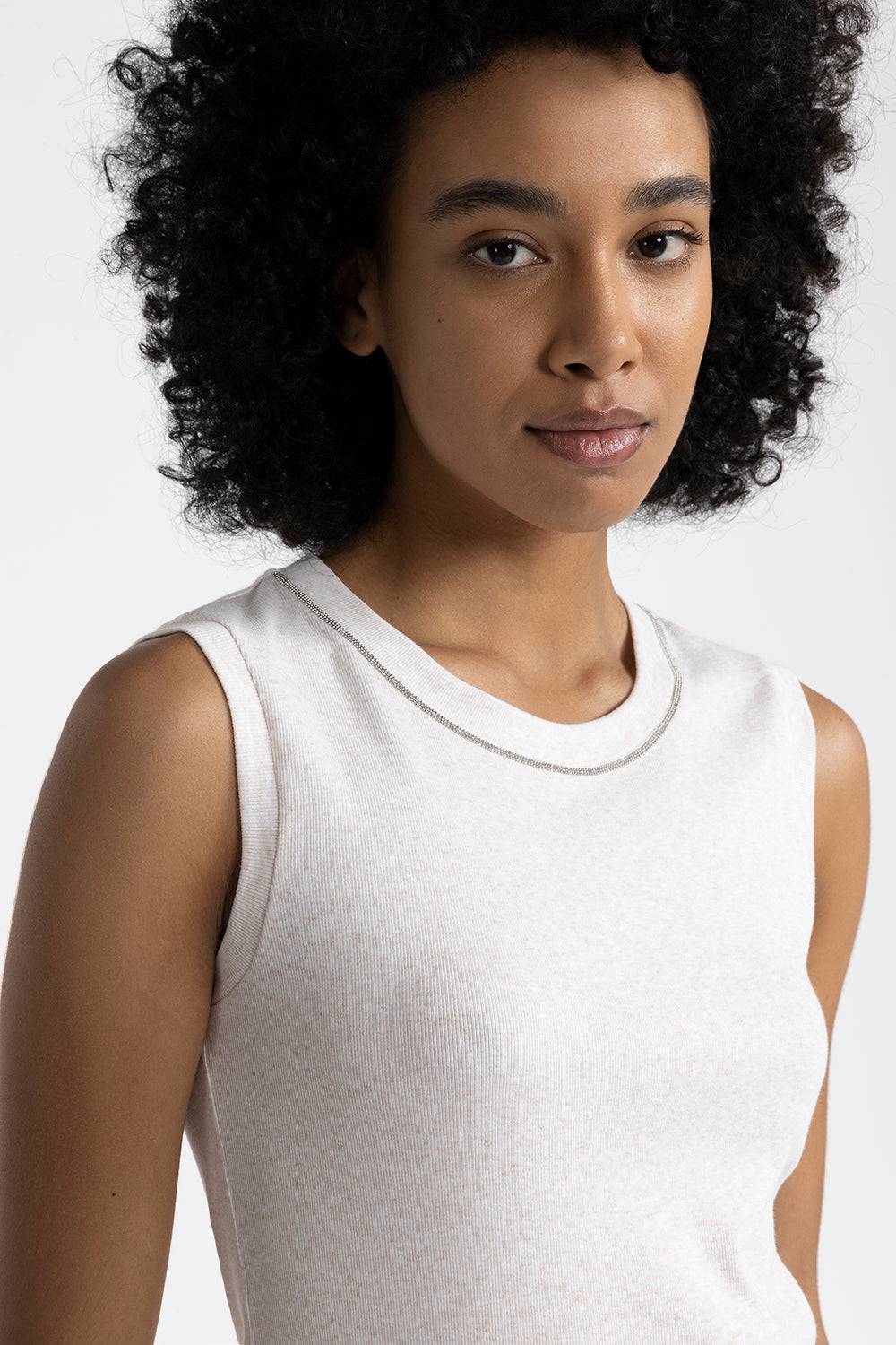 Peserico Top in jersey stretch con Punto Luce Nuova