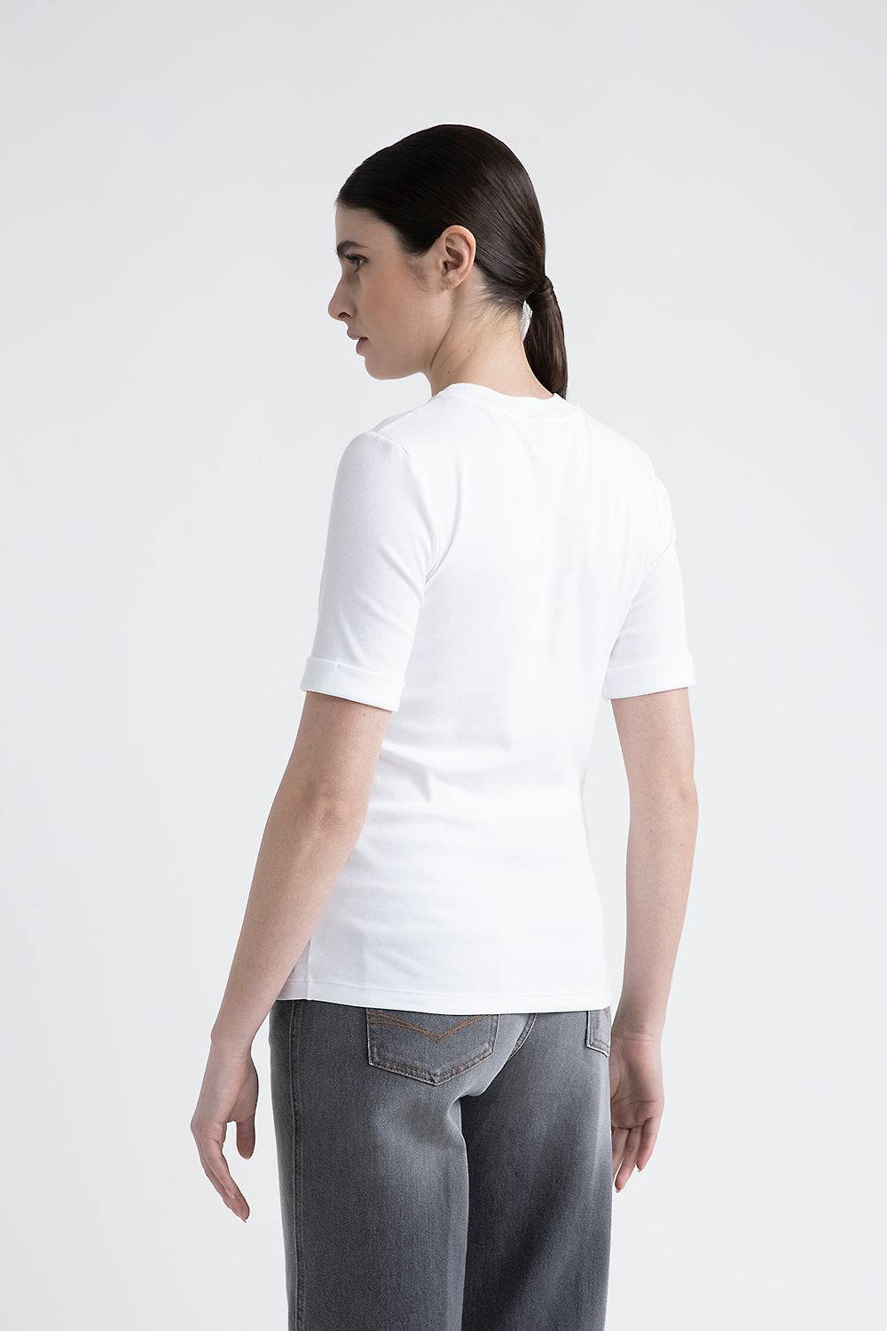 Peserico T-shirt in jersey con Punto Luce Pezzi Unici