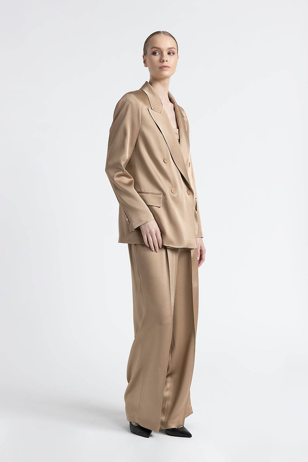 Peserico Blazer doppiopetto in cady enver satin Qualità Garantita