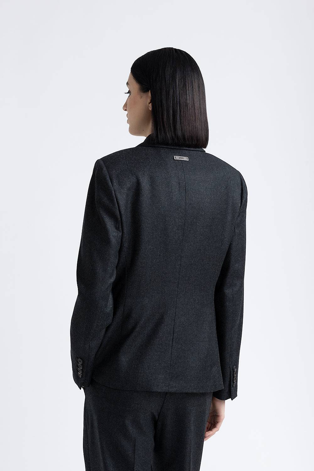 Peserico Blazer doppiopetto in flanella di lana lurex Negozi Online